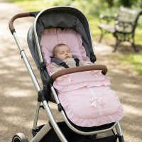 Plain Pink/ Pink Footmuff/Cosytoes With Bows & Lace